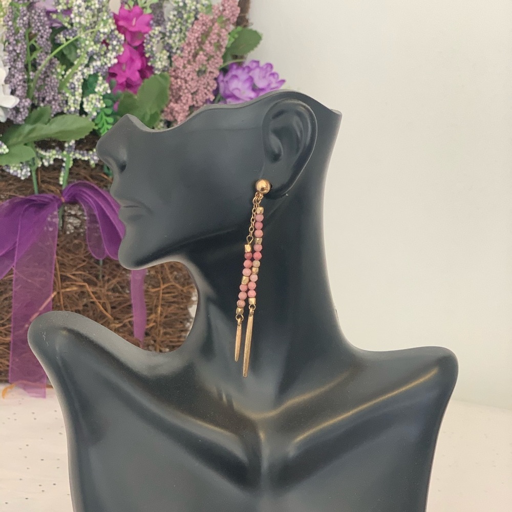 Area Stars Mauve Drop Stick Earrings